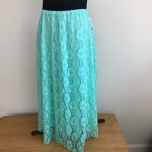 NWT LuLaRue Mint W/Black Band Lucy Maxi Skirt